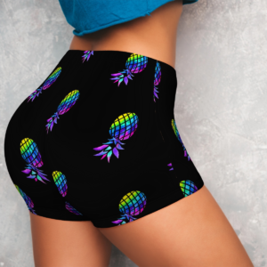 Neon pineapple booty shorts